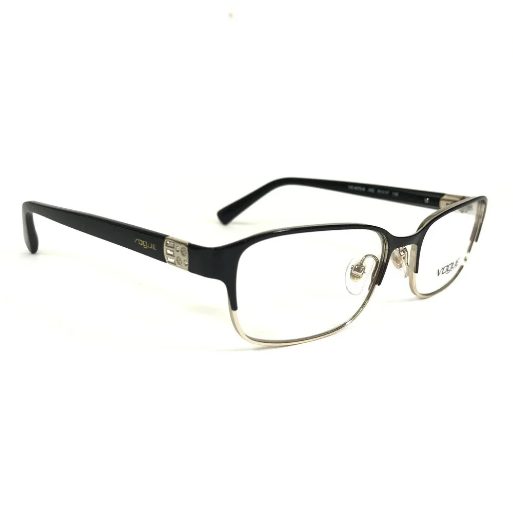 Vogue Eyeglasses Frames VO4073-B 352 Black Gold Rectangular Full Rim 51-17-135